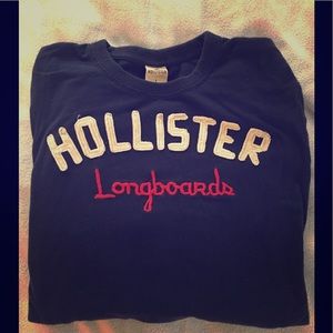 Hollister Men’s Longsleeve T-Shirt- Navy Blue